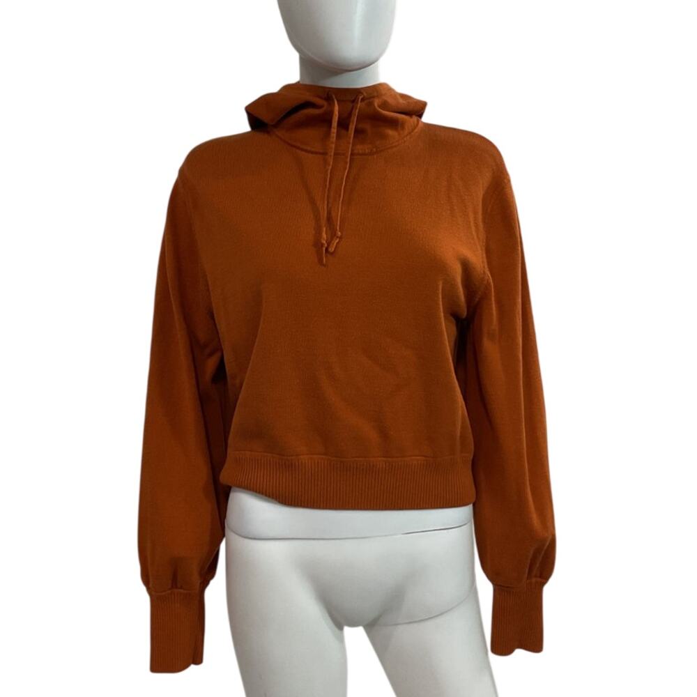 Athleta Cozy Foliage Orange Keys Intention Hoodie Sweater Size S